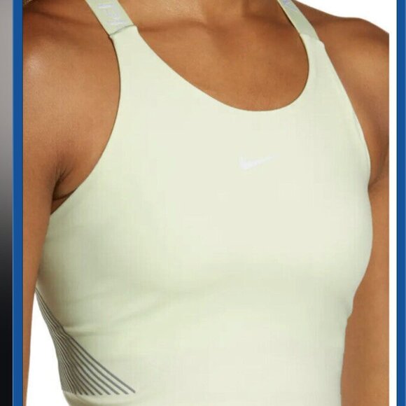 Nike Pro Women's Dri FIT crop Top Tank Bra Lime Green yellow XS - Picture 1 of 12